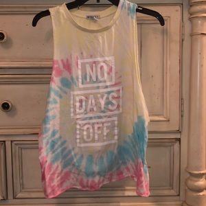 NO DAYS OFF tie-dye muscle tank
